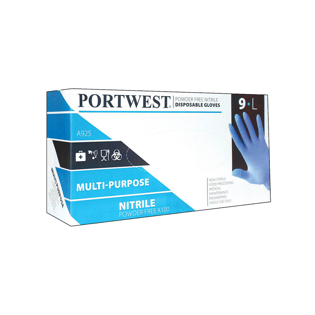A925 - Disp 3.5 mil Nitrile Powder Free Disposable Glove (Pk100)