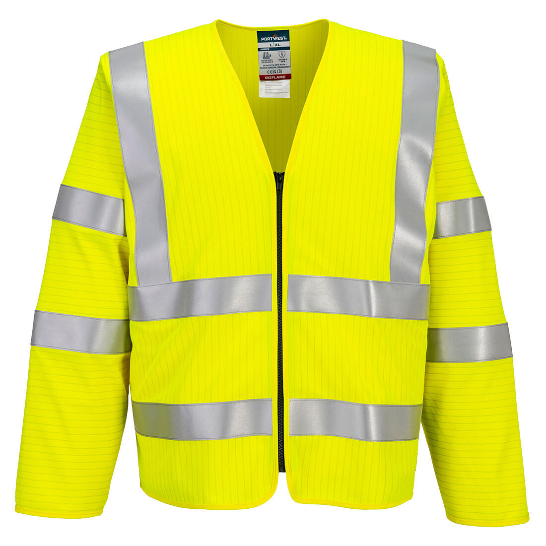 FR616 - Bizflame Hi-Vis FR Long Sleeve Zip Vest