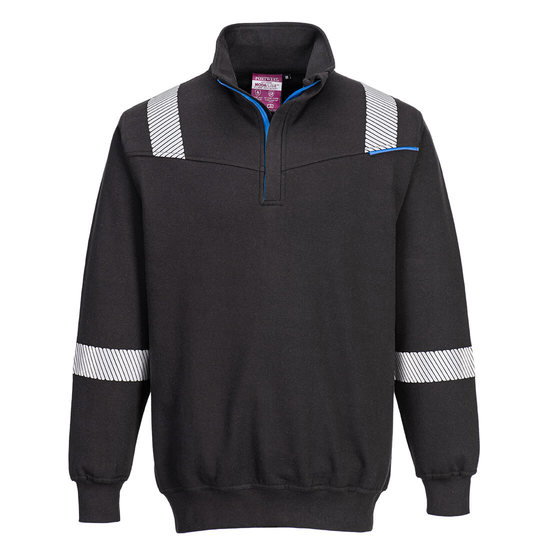 FR710 - WX3 Modaflame Knit FR 1/4 Zip Sweatshirt Black