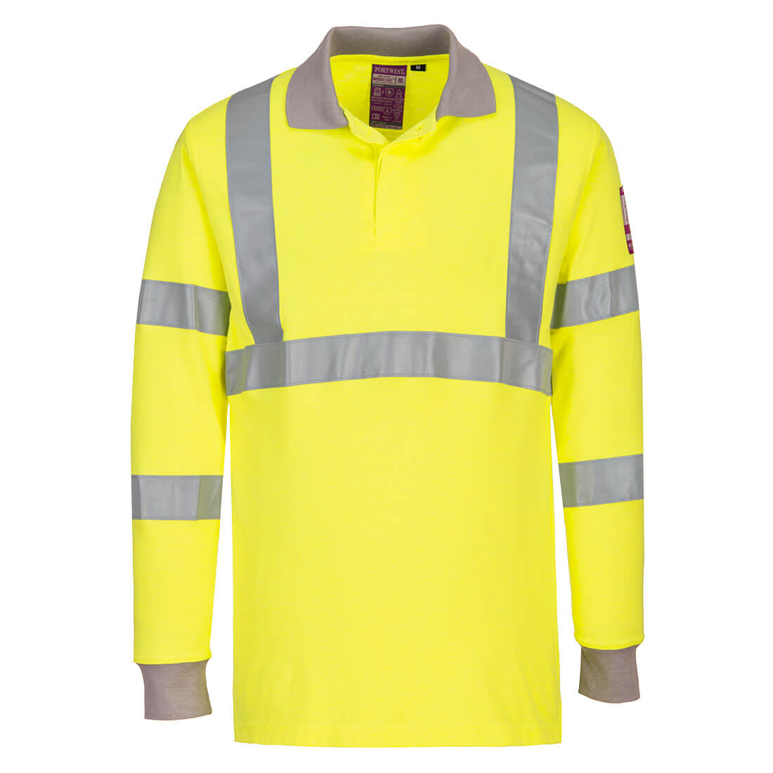 FR77 - Modaflame Knit Hi-Vis FR Long Sleeve Polo Shirt