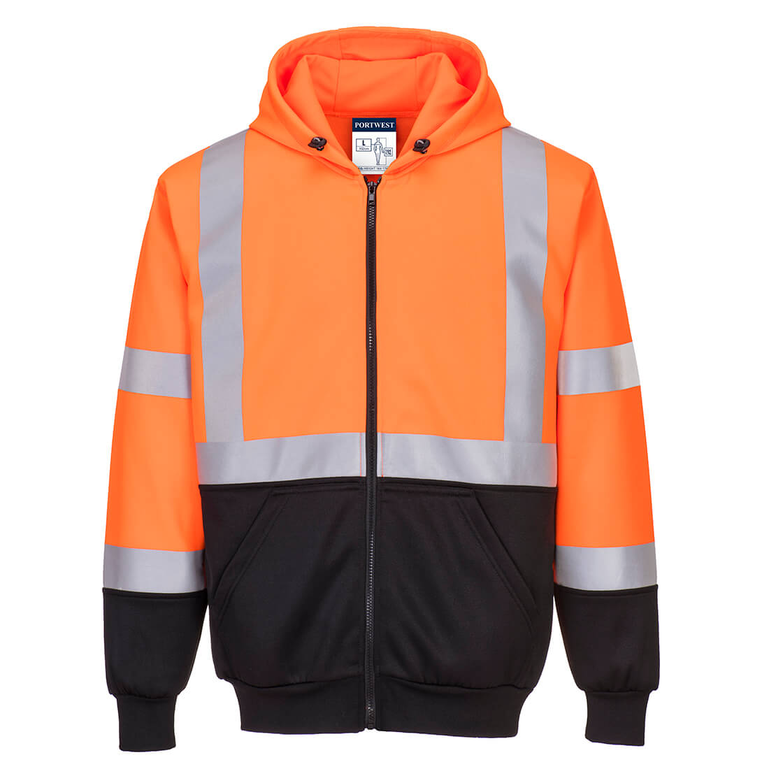 B315 - Hi-Vis Contrast Zipped Hoodie