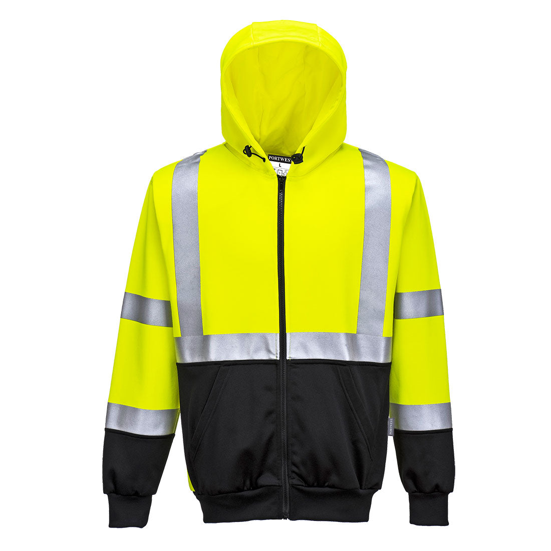 B315 - Hi-Vis Contrast Zipped Hoodie