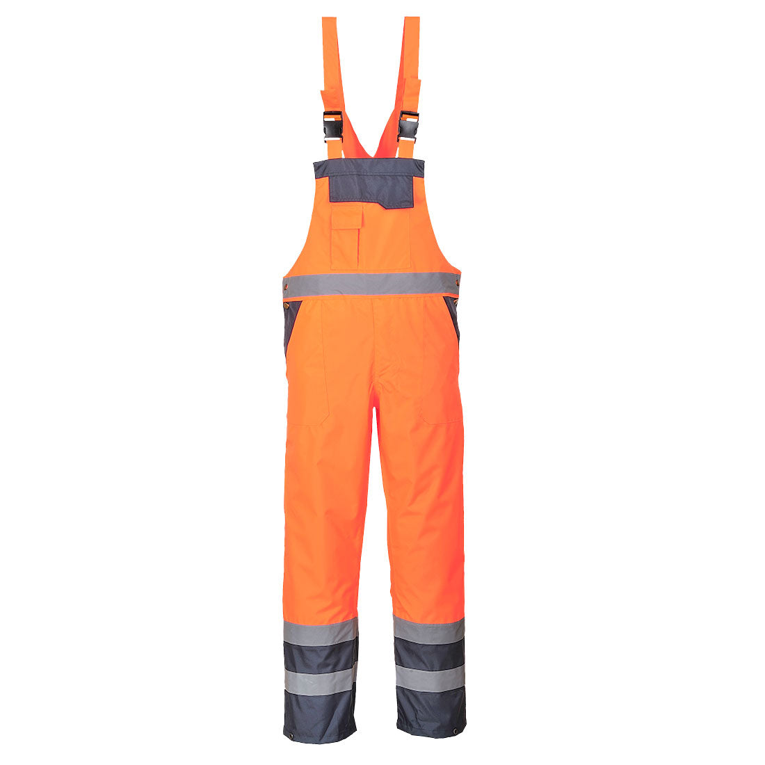 S488 - Hi-Vis Breathable Contrast Rain Bib and Brace